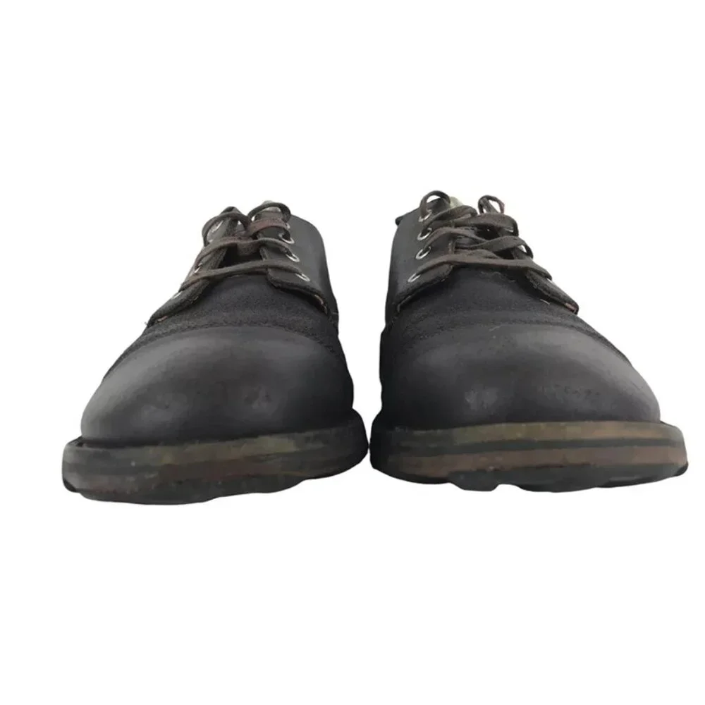 Medium Mens Dark Brown Round Toe Lace‎ Up Derby Dress Shoes Size US 10.5